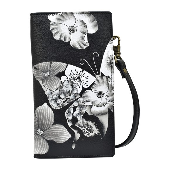 Anna By Anuchka Hand-Painted Genuine Leather Phone Wallet Organizer :> - Picture 1 of 6